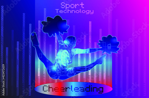 Cheerleading sport background design. Website landing page. Template for apps. Technology. Vector illustration.