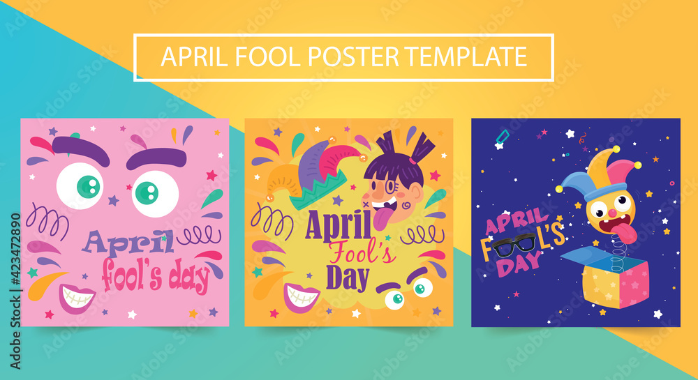 Fototapeta premium APRIL FOOLS' DAY Poster Design. Promotion, Marketing. Text Poster. Flier, Ad. Vector Illustration.