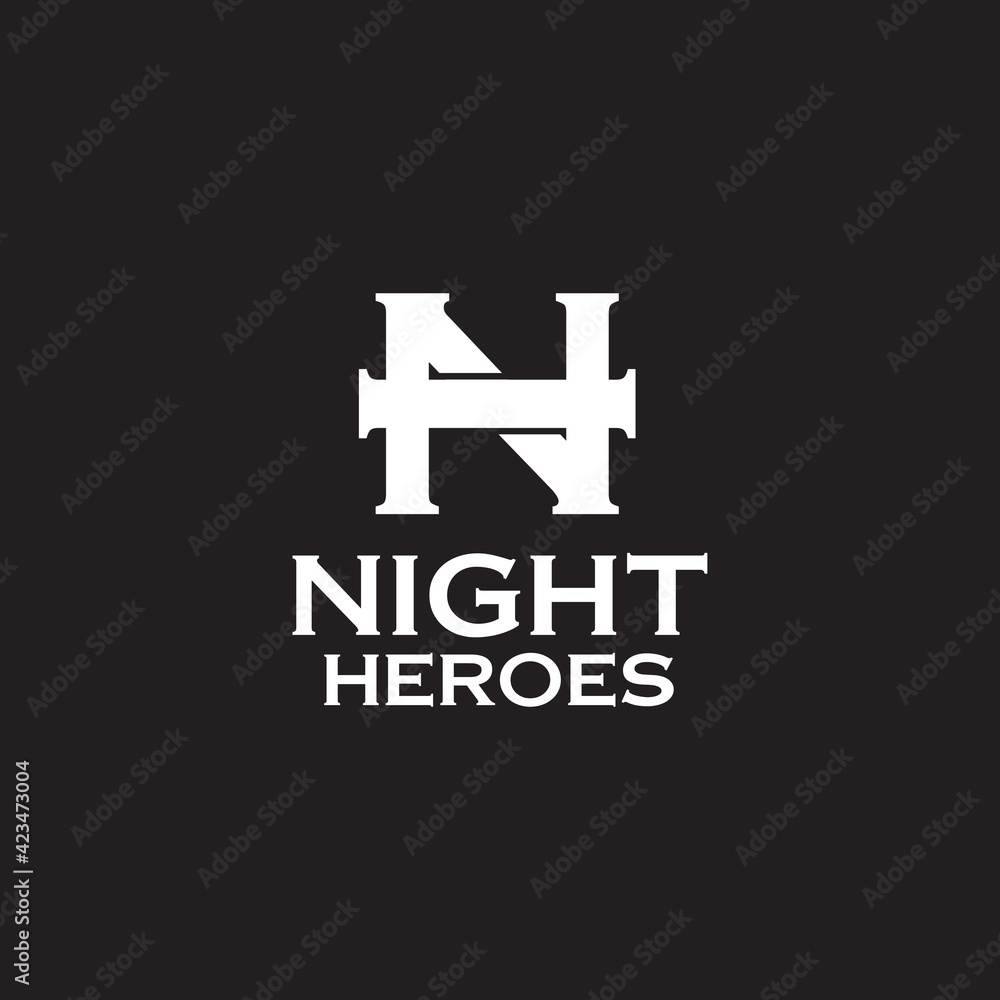 NH letter initial logo design template NH letter initial logo design template