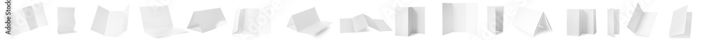 Naklejka premium Set of blank brochures on white background