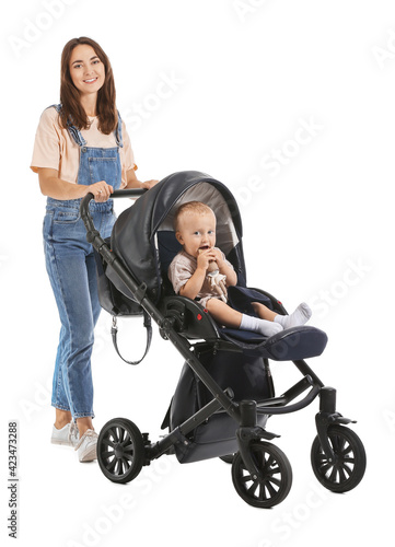 Woman and her cute baby in ...