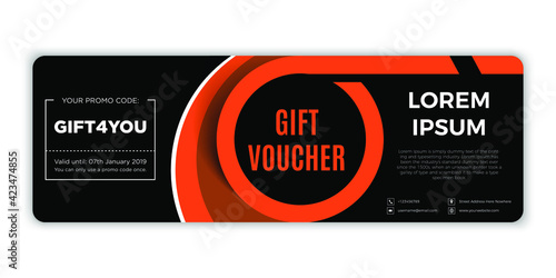 Gift Voucher Template Vector. Eps10 vector illustration.