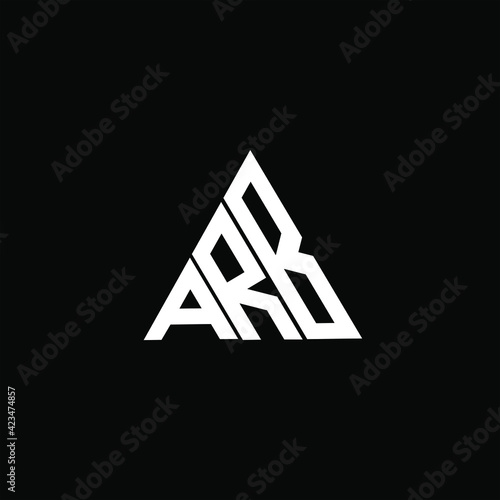 A R B letter logo creative design on black color background. ARB icon photo