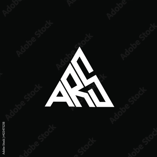 A R S letter logo creative design on black color background. ARS icon photo