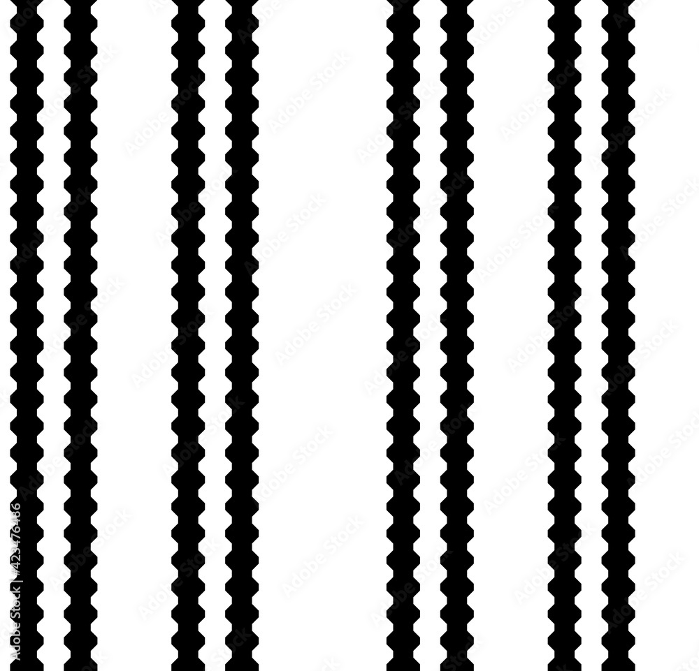 Abstract of vertical two stripe pattern. Design zippers black on white background. Design print for illustration, texture, textile, wallpaper, background.