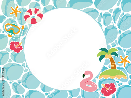 Tropical frame vector art トロピカルフレーム