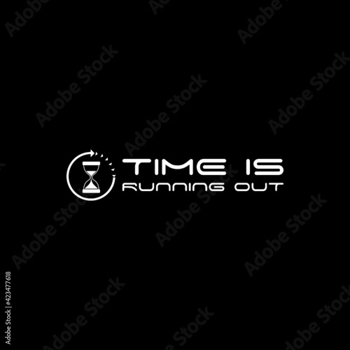 Time is running out icon isolated on dark background