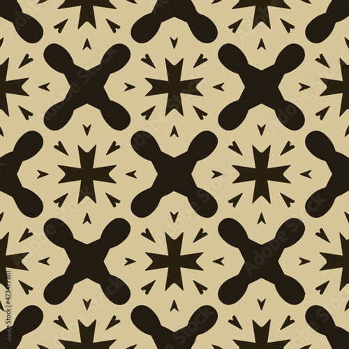 Geometric vector pattern with triangular elements. Seamless abstract ornament for wallpapers and backgrounds. 
