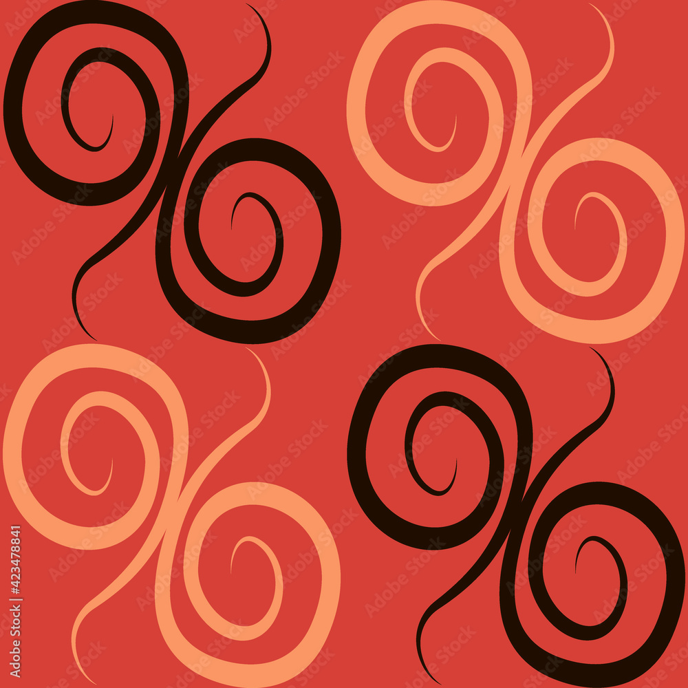 Seamless texture, pattern on a square background - colored curls. Abstraction. Seamless texture, pattern on a square background - colored curls. Abstraction.