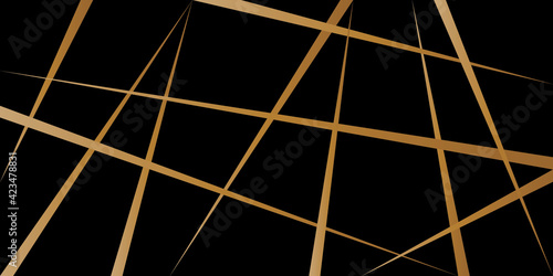 Geometric of diagonal stripe pattern. Design futuristic gold on black background. Design print for illustration, texture, textile, wallpaper, background.