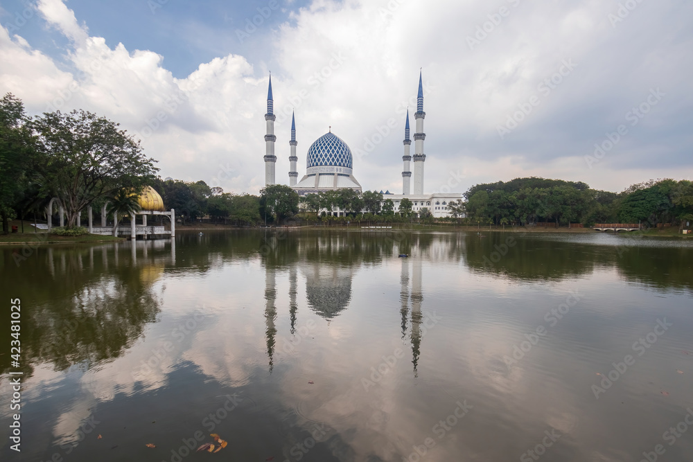 view of Sultan Salahuddin Abdul Aziz Shah Mosque (also known as the Blue Mosque)