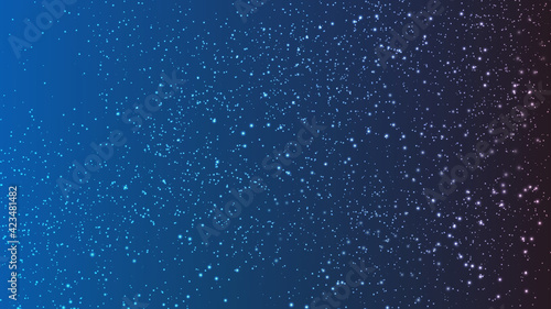 Vector illustration of the night sky. Design of the infinite cosmos.Background with shimmering shiny stars in the sky.