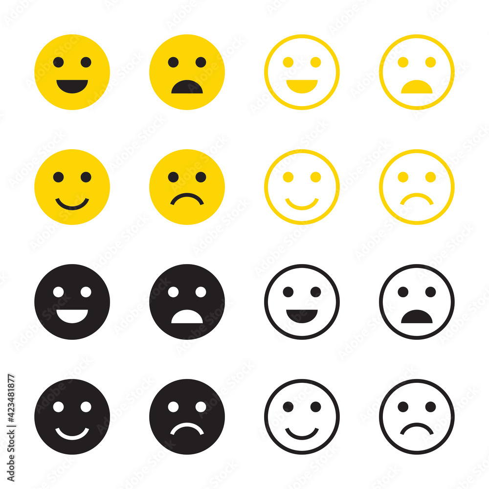 Emotion icon. Smile icon set Emotion icon. Smile icon set