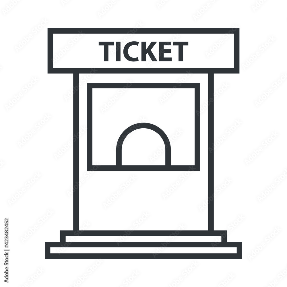 Ticket office icon, logo on white background. Eps 10 vector illustration. Ticket office icon, logo on white background. Eps 10 vector illustration.