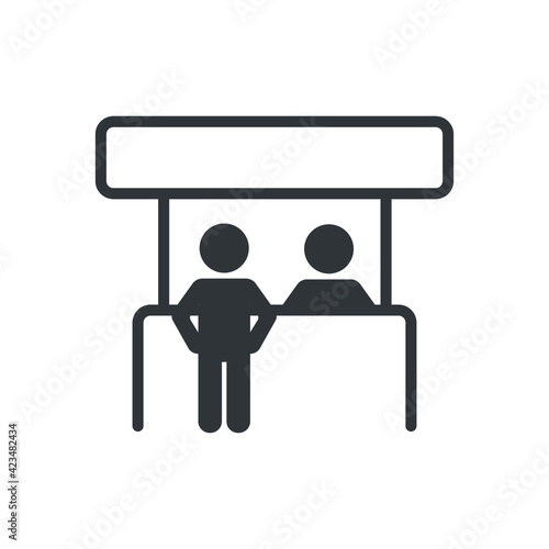 Promo stand icon. Sales booth icon. Eps 10 vector illustration.