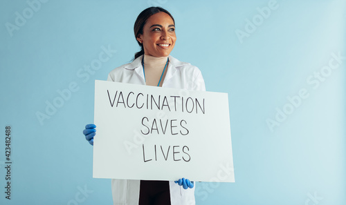 Doctor spreading vaccination awareness