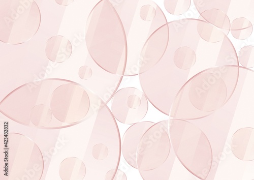 円が重なる透明感のある赤色の抽象背景