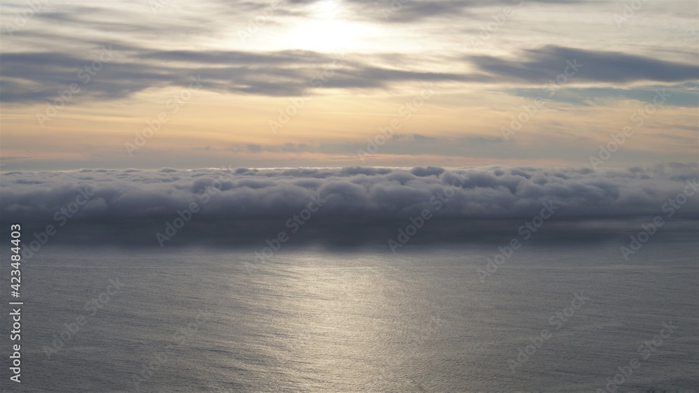 Mist fog clouds over Pacific in California Mist fog clouds over Pacific in California