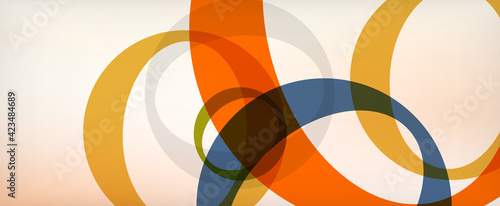 Ring geometric shapes, o letter repetition wallpaper. Abstract background for business or technology presentations, internet posters or web brochure covers