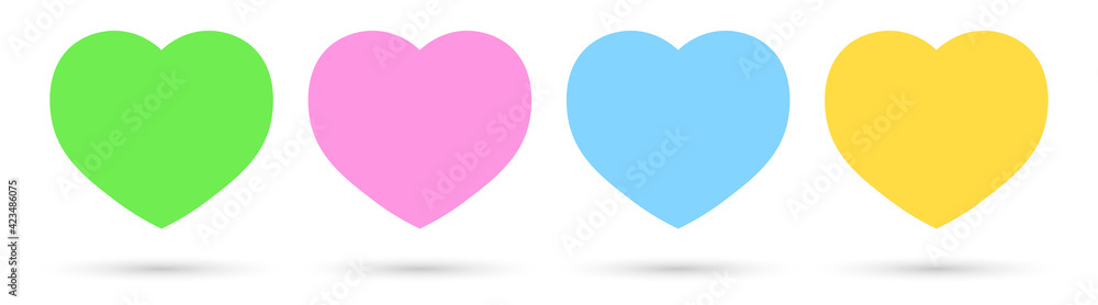 Set heart icons, graphic design template, Valentines Day symbols, vector illustration