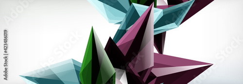 Vector 3d triangles and pyramids abstract background for business or technology presentations, internet posters or web brochure covers