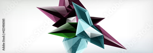 Vector 3d triangles and pyramids abstract background for business or technology presentations, internet posters or web brochure covers