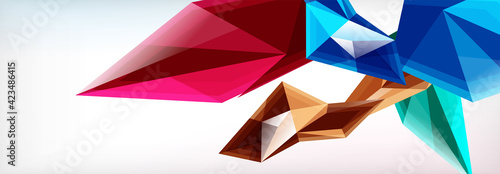 Vector 3d triangles and pyramids abstract background for business or technology presentations, internet posters or web brochure covers