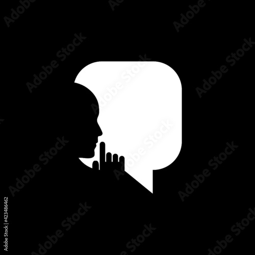 Silence icon isolated on dark background