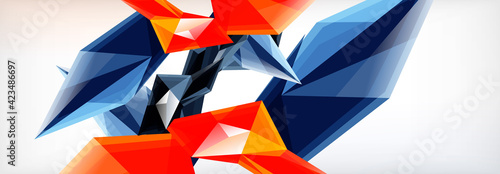 Vector 3d triangles and pyramids abstract background for business or technology presentations, internet posters or web brochure covers