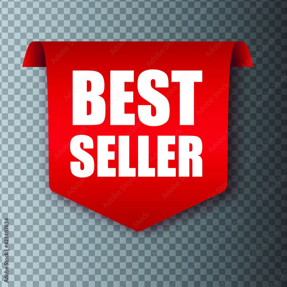 Best seller red ribbon isolated. Vector 3d labels. Eps10 vector illustration. Best seller red ribbon isolated. Vector 3d labels. Eps10 vector illustration.