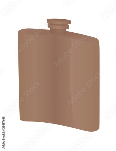 Metal alcohol bottle flask. vector