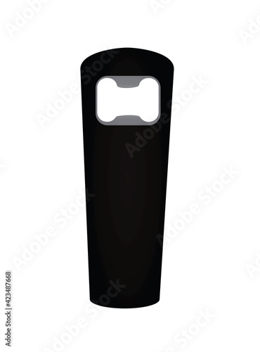 Black bottle opener. vector illustration