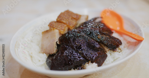 Hong Kong cuisine roasted pork and goose rice