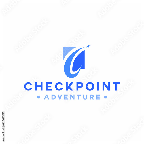 pin point logo design vector with colorful style for travel and adventure company