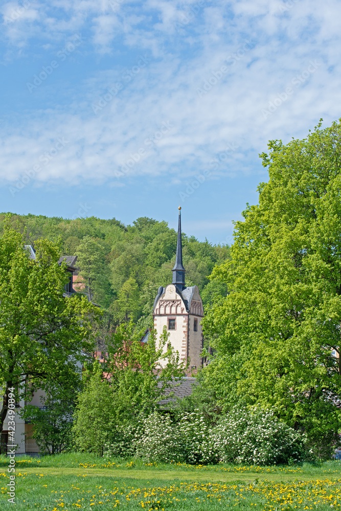 Kirchturm der Marienkirche in Gera, Deutschland Kirchturm der Marienkirche in Gera, Deutschland