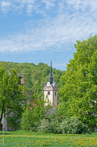 Kirchturm der Marienkirche in Gera, Deutschland