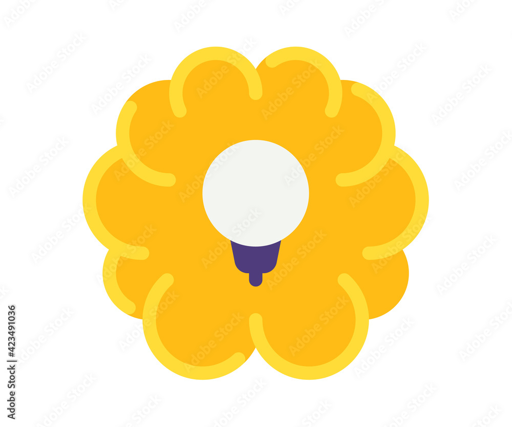 brain idea bulb single isolated icon with flat style brain idea bulb single isolated icon with flat style