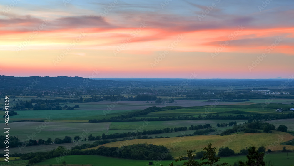 Sunset over the plain