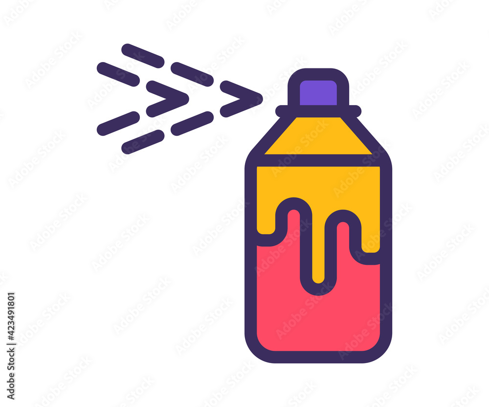 airbrush spray painting single isolated icon with filled line and outline flat style airbrush spray painting single isolated icon with filled line and outline flat style