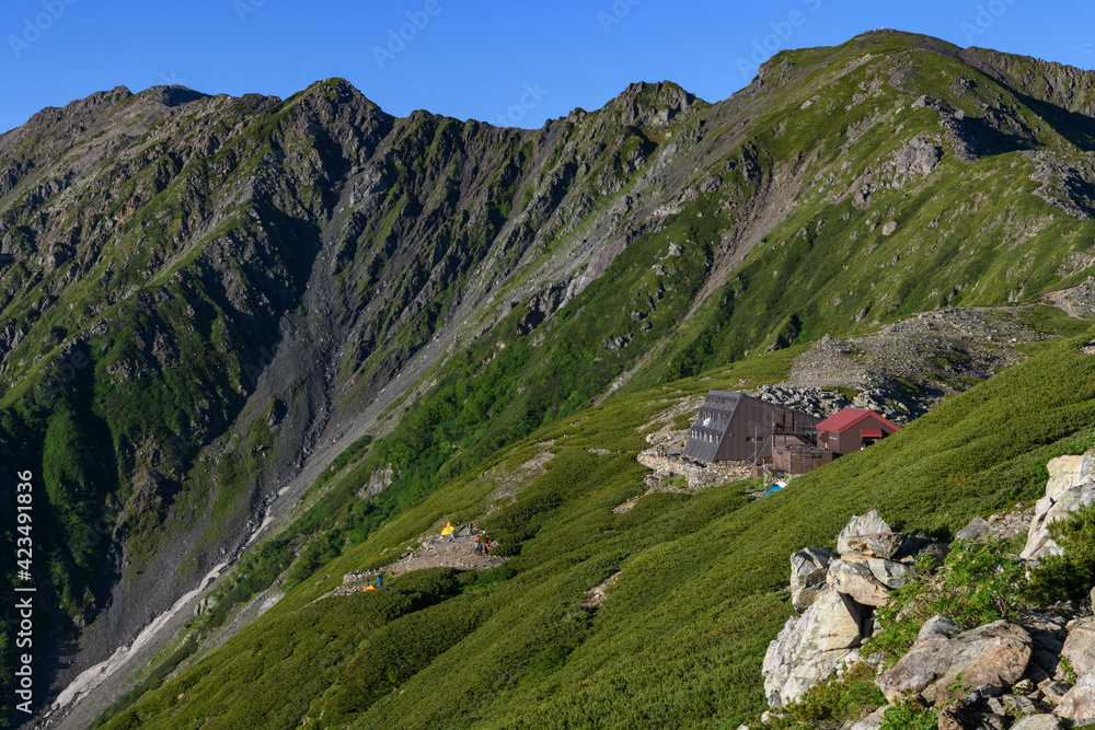 朝の間ノ岳と中白根山 朝の間ノ岳と中白根山
