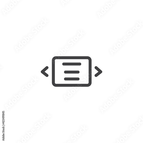 Simple arrow icon. Vector illustration. right and left arrow with box, simple black arrow icon isolated on white background. Next arrow icon symbol vector.