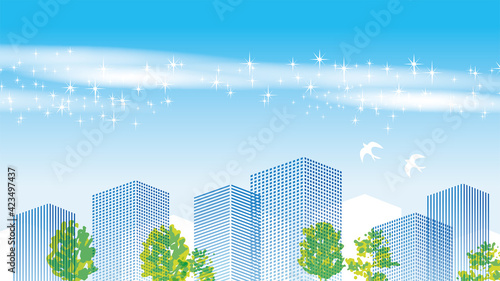 街並み　建物のイラスト