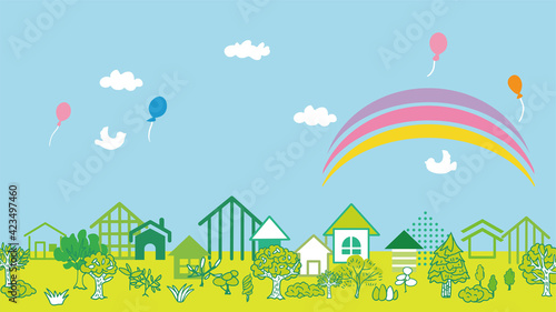 街並み　建物のイラスト