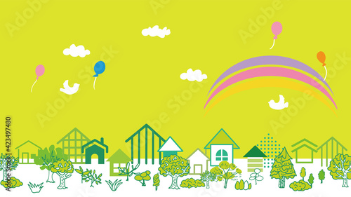街並み　建物のイラスト