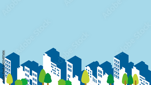 街並み　建物のイラスト