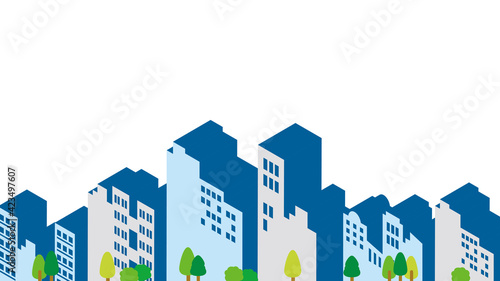 街並み　建物のイラスト