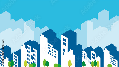 街並み　建物のイラスト