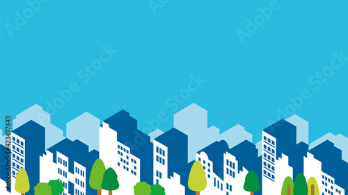 街並み　建物のイラスト