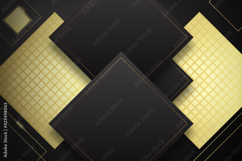Abstract 3d background with layers of black paper. Vector geometric ...