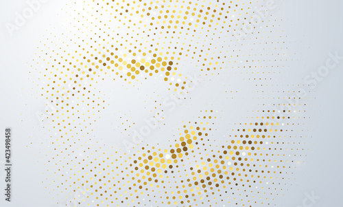 Glowing particles liquid dynamic flow. Trendy fluid cover design.